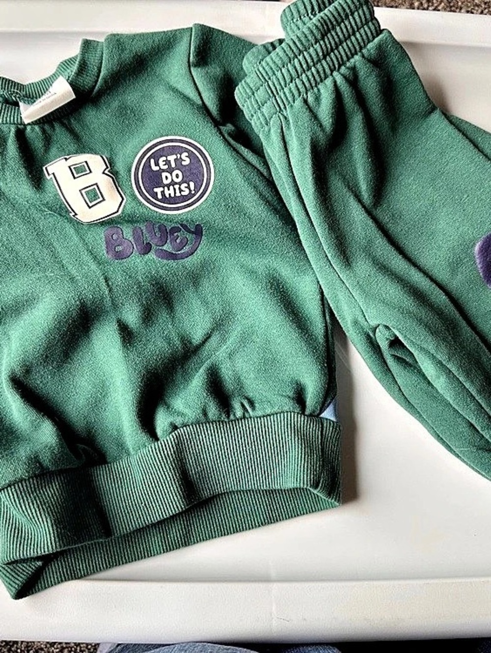 Bluey Baby Sweatshirt Pants Set in Green Size 18M